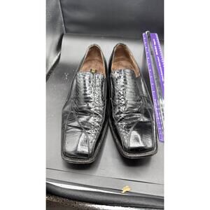 Stacy Adams Men's Black Leather Snakeskin Slip On Loafers Dress Shoes 10.5